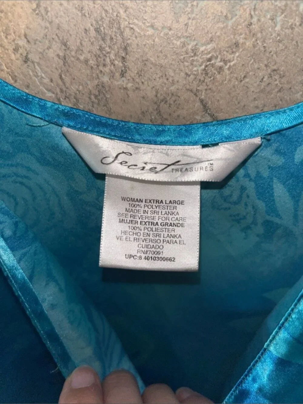 Secret Treasures Teal Floral Satin Slip
